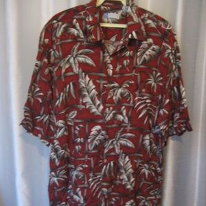 Half Moon Bay Men's Hawaiian Shirt Sz L 100% Rayon